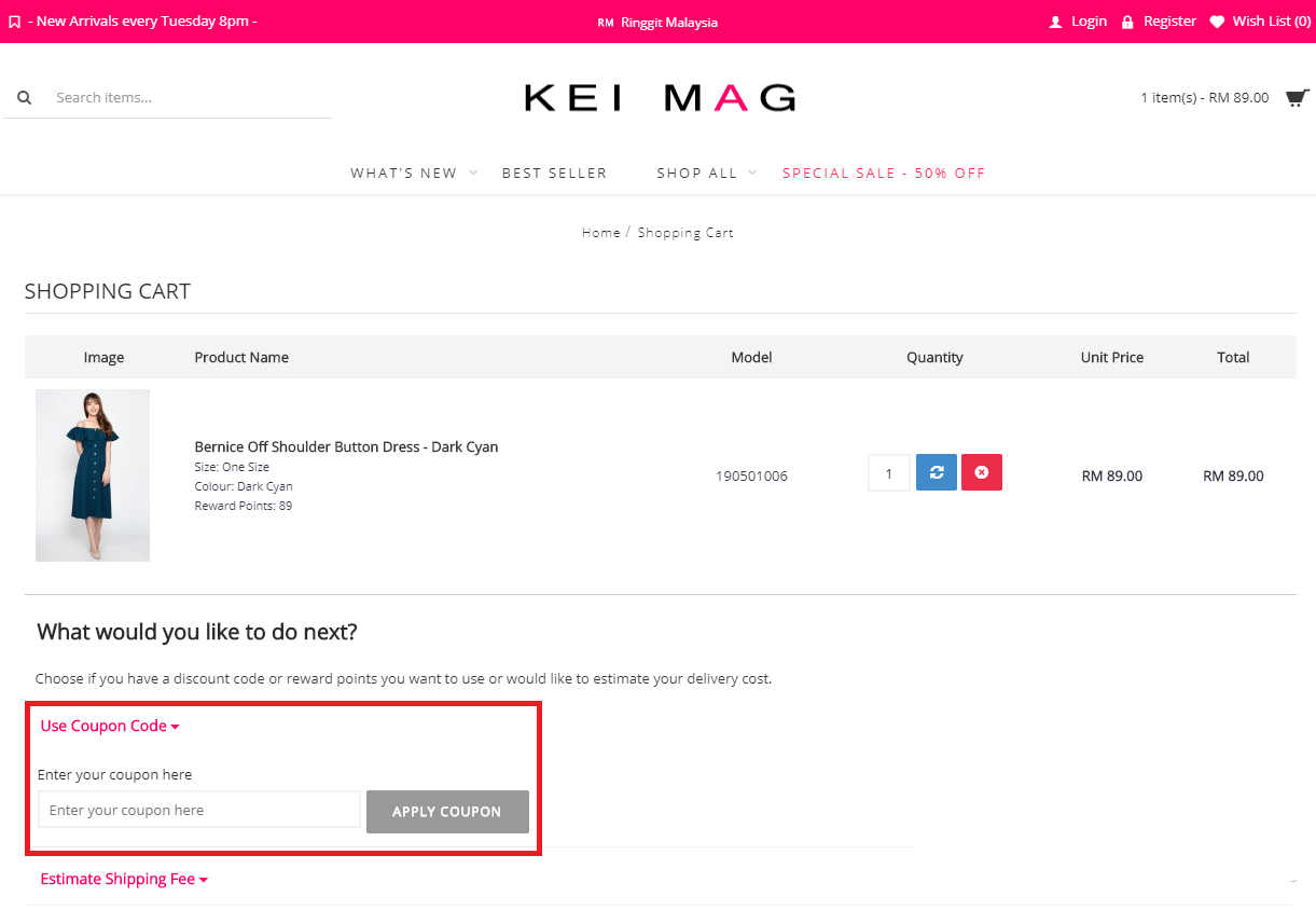 How to use a Kei Mag Promo Code